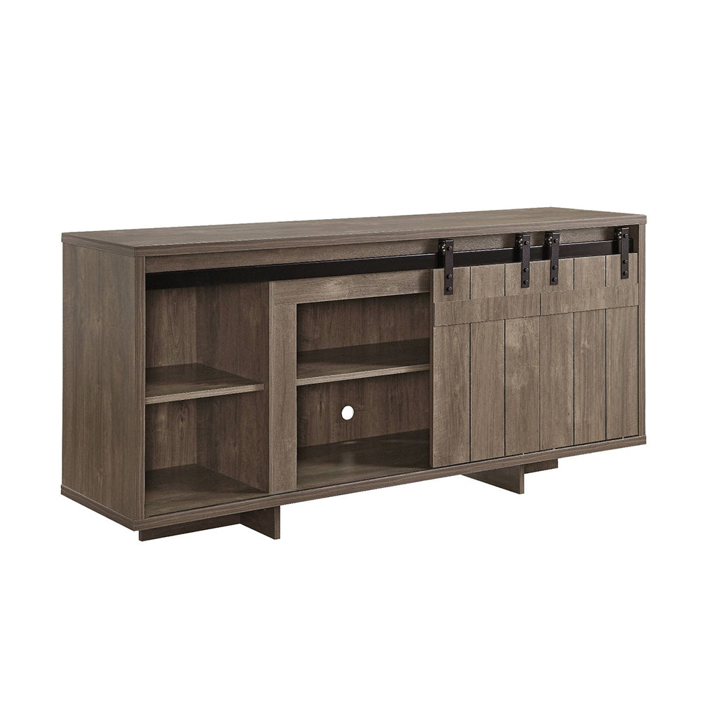 TV Stand with Sliding Barn Doors and Shelves