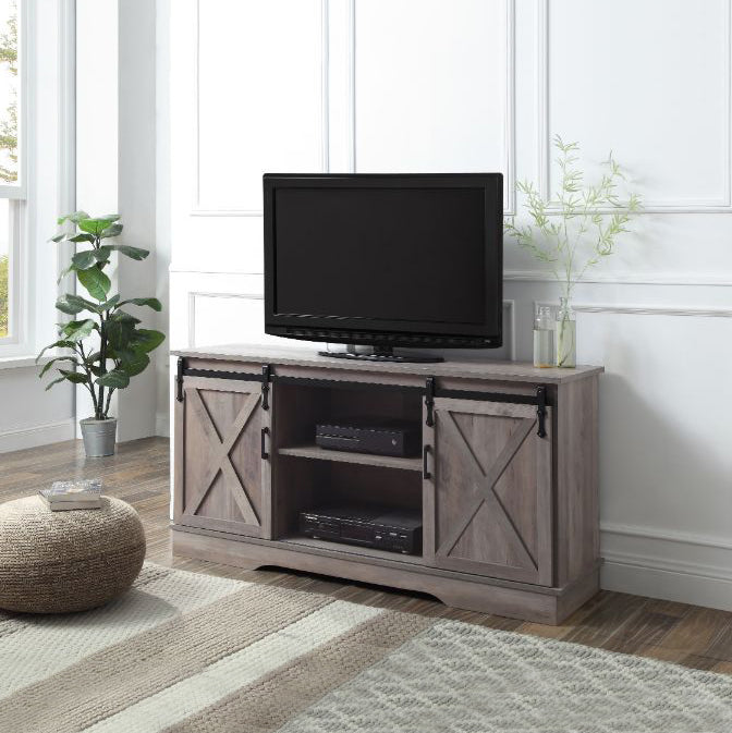 TV Stand with Shelves and Sliding Barn Doors