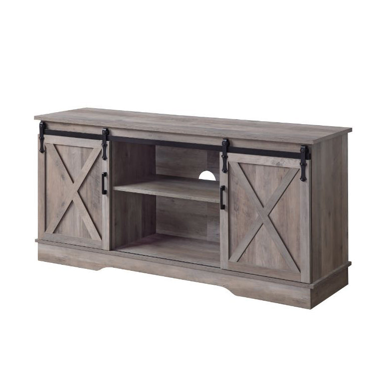 TV Stand with Shelves and Sliding Barn Doors