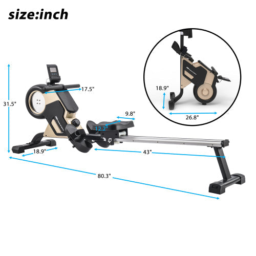 Rowing Machine Indoor Rower with LED Monitor and 8-level Resistance