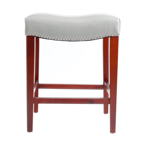 Morden Leather Bar Stools Set of 2, Grey