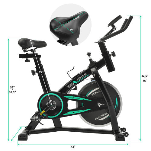 Stationary Indoor Cycling Bike with LCD Monitor, Green