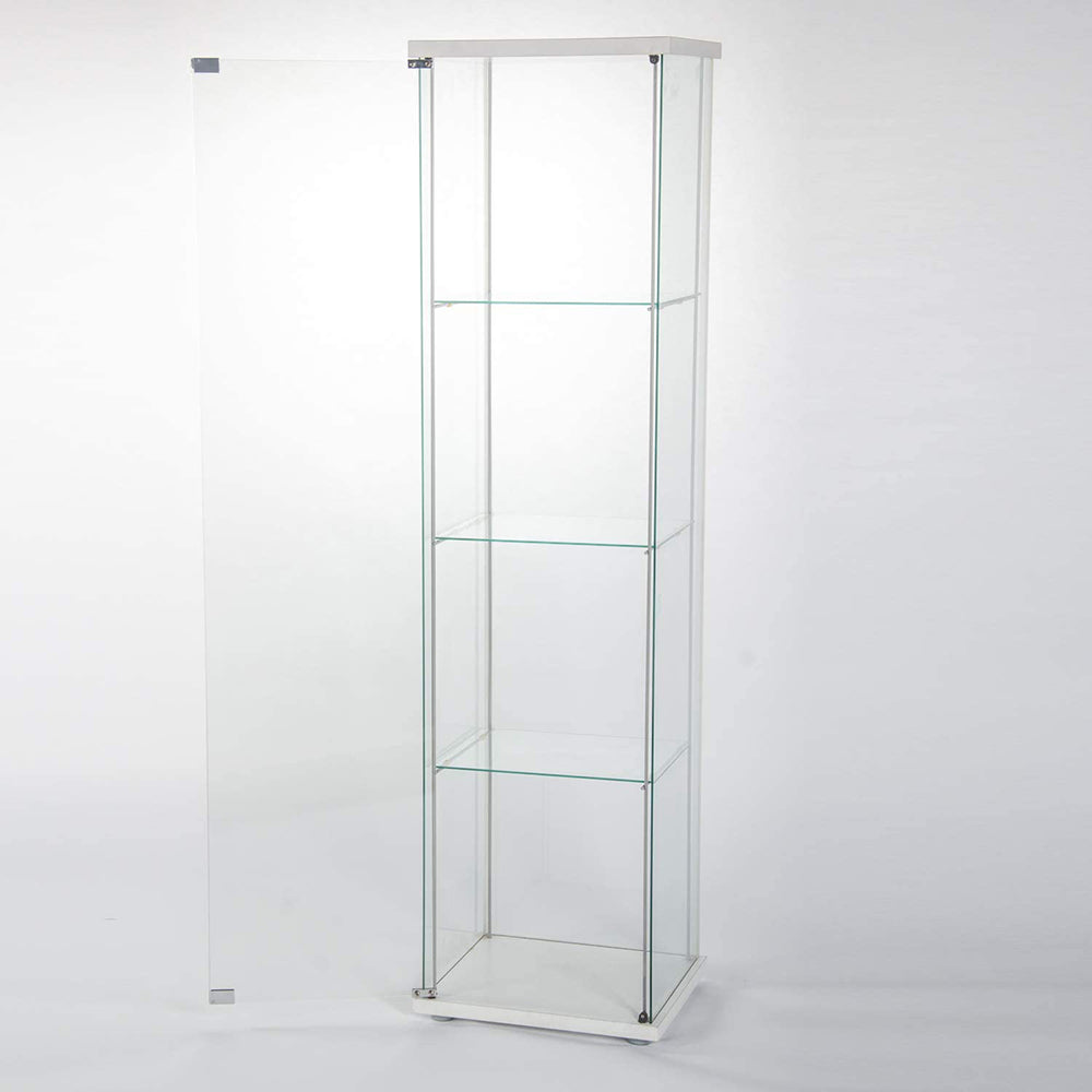 Glass Display Cabinet with 4 Shelves