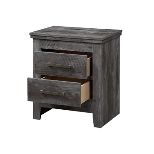 Solid Pine Nightstand End Tbale, Rustic Gray Oak