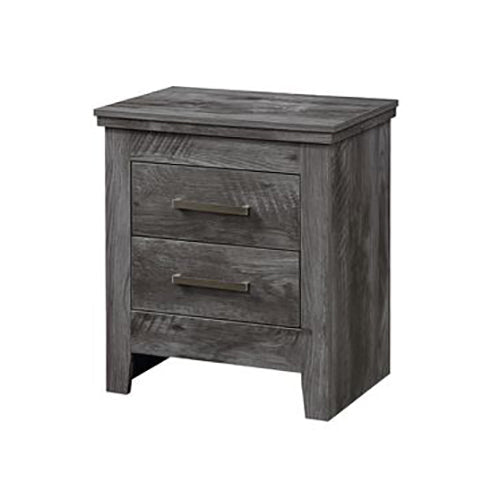 Solid Pine Nightstand End Tbale, Rustic Gray Oak