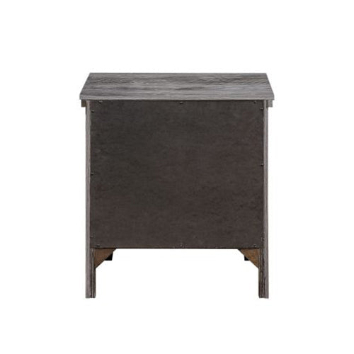 Solid Pine Nightstand End Tbale, Rustic Gray Oak