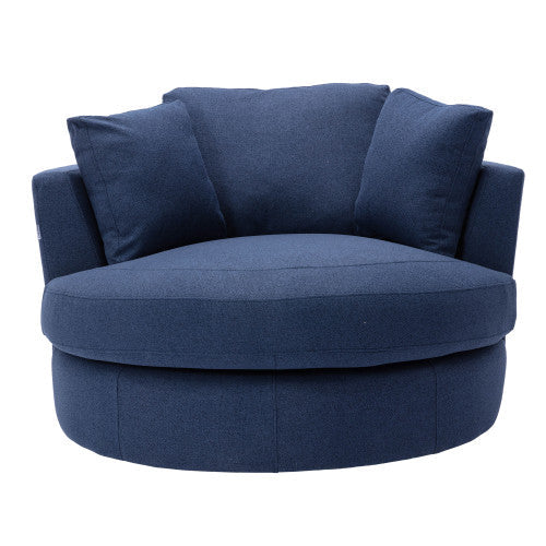 Modern Swivel Sofa Chair Barrel Chair, Blue