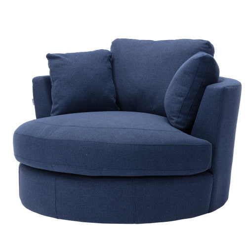 Modern Swivel Sofa Chair Barrel Chair, Blue