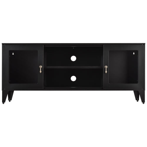 Industrial Style TV Stands Cabinet for TVs Up to 55 inch, Black