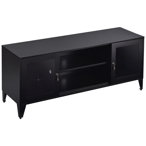 Industrial Style TV Stands Cabinet for TVs Up to 55 inch, Black