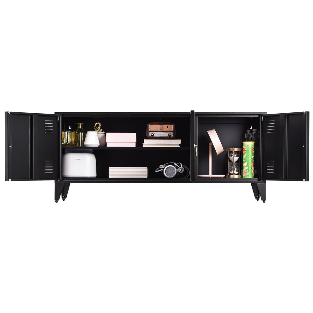 Metal TV Stand with Cabinet