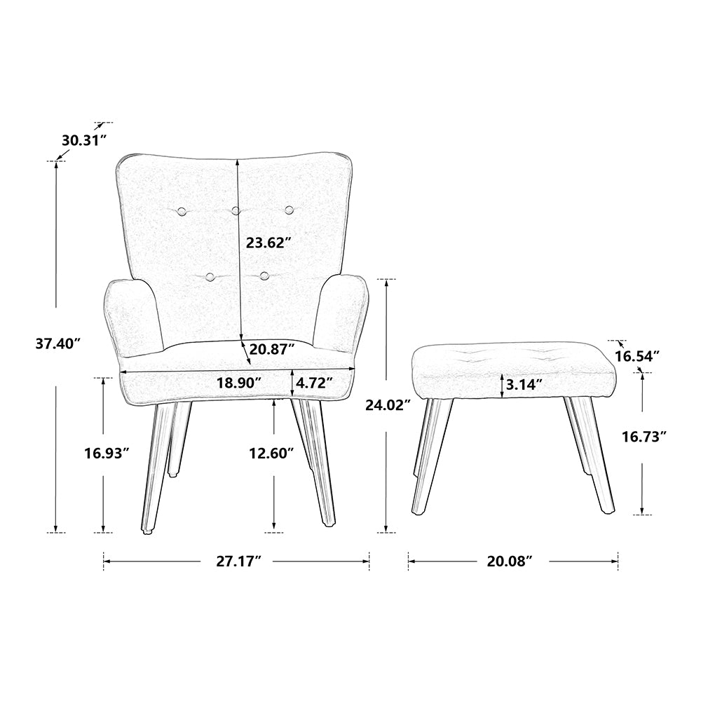 Lounge Armchair with Ottoman