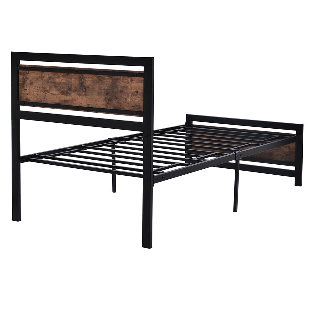 Twin Size Platform Bed Frame with Headboard