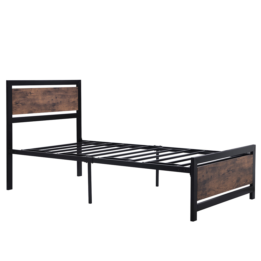 Twin Size Platform Bed Frame with Headboard