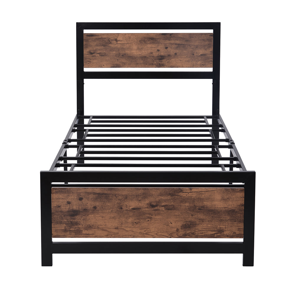 Twin Size Platform Bed Frame with Headboard