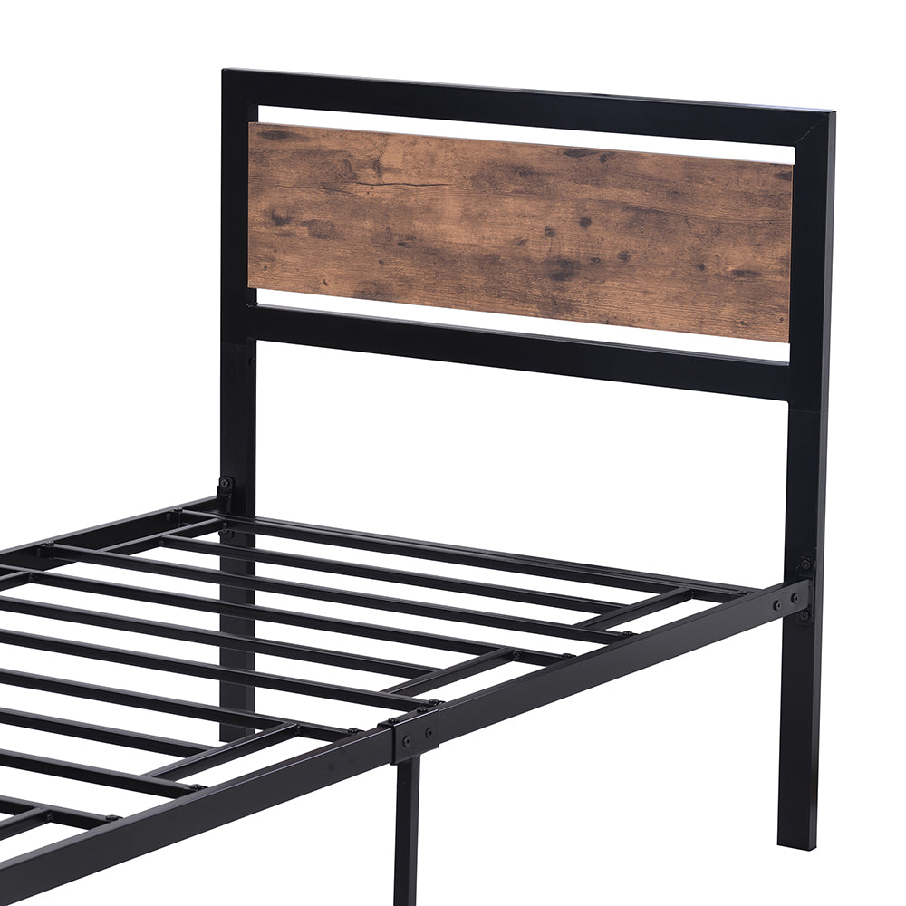 Twin Size Platform Bed Frame with Headboard and Footboard