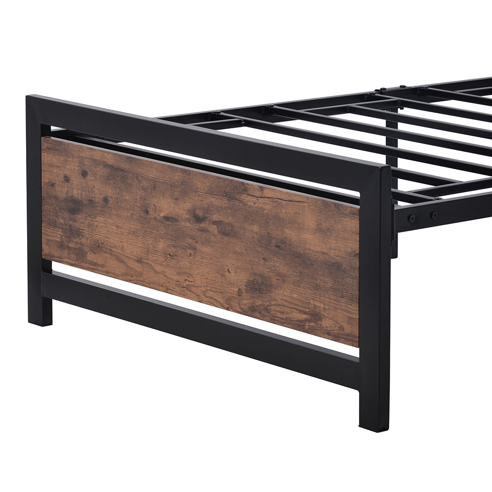 Twin Size Platform Bed Frame with Headboard and Footboard