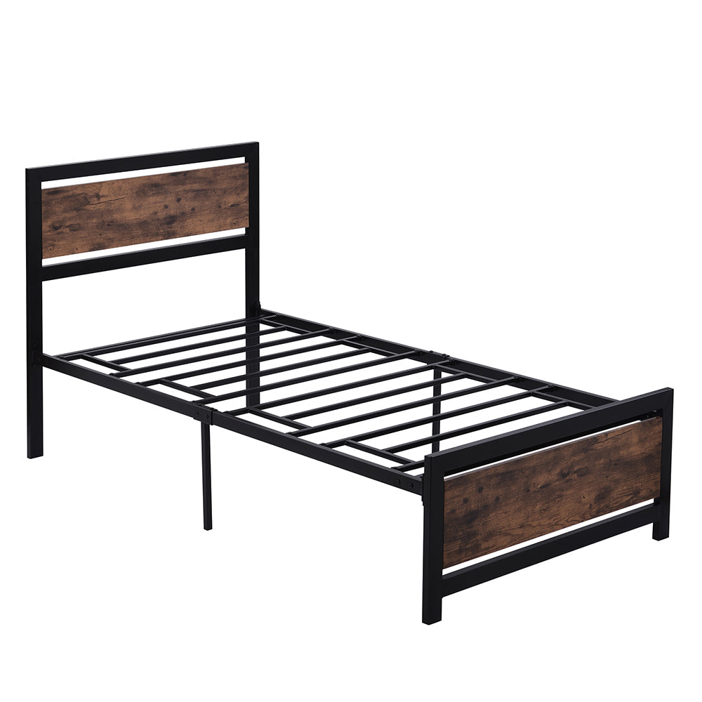 Twin Size Platform Bed Frame with Headboard