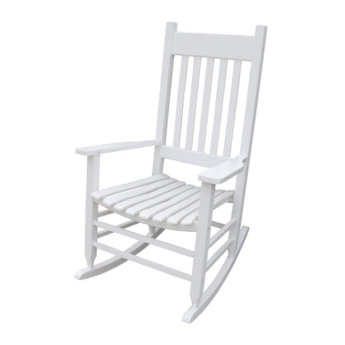 Outdoor Rocking Solid Wood Chair, White