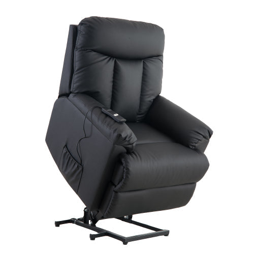 Lift Chair and Power PU Leather Recliner, Black