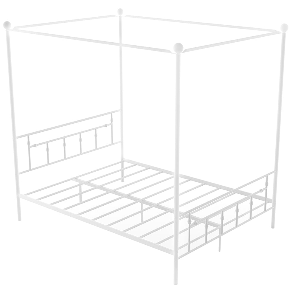 Queen Metal Canopy Bed with Headboard