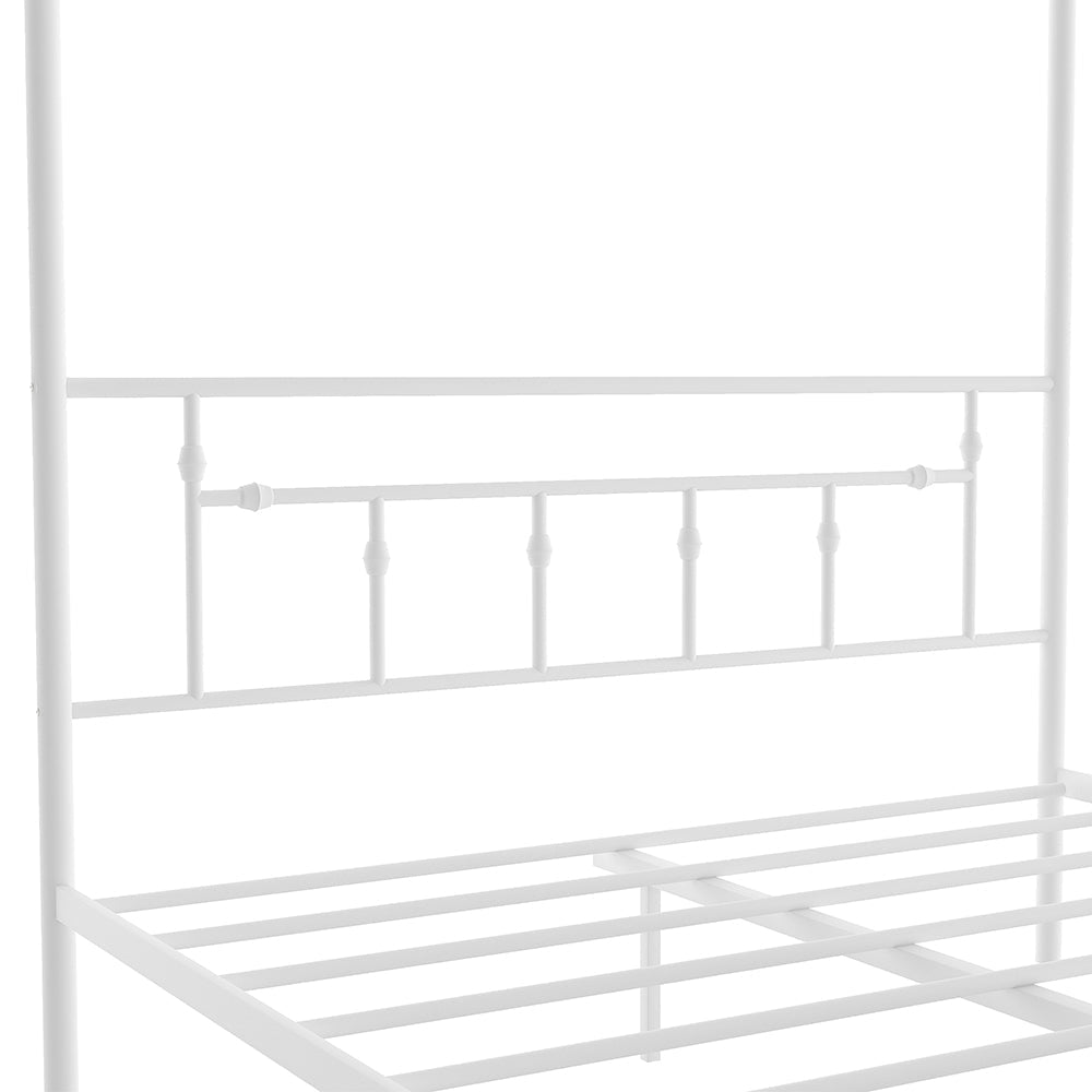 Queen Metal Canopy Bed with Headboard