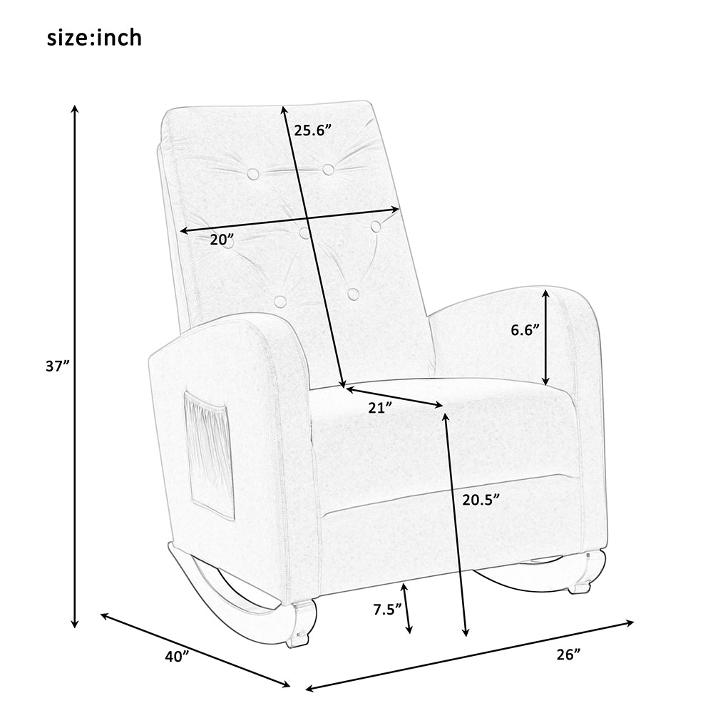 Rocking Sofa Chair Nursery Upholstered Armchair