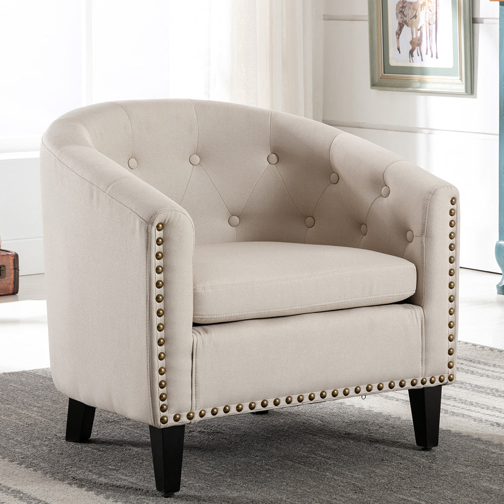 Tufted Barrel Tub Chair