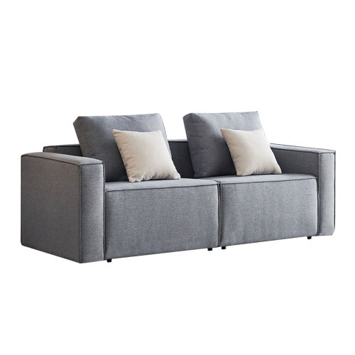 Linen Sofa Wide Armrest Loveseats, Gray