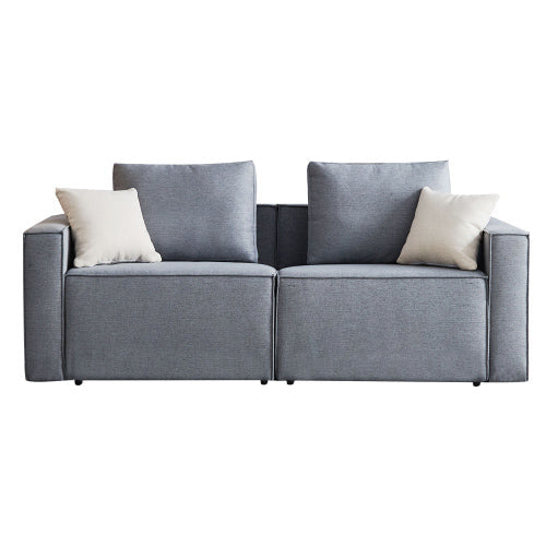 Linen Sofa Wide Armrest Loveseats, Gray