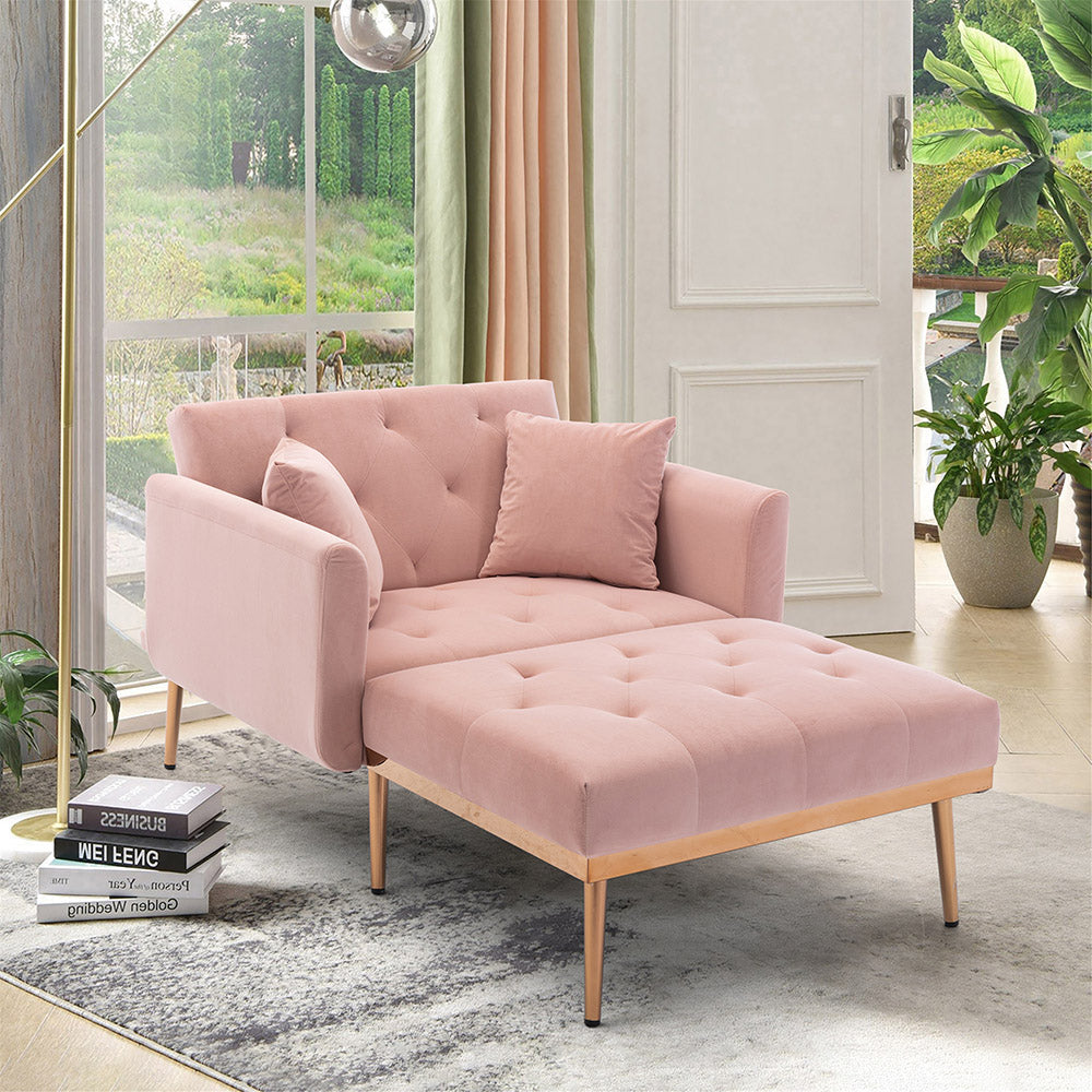 Tufted Chaise Lounge Chair Sofa Bed