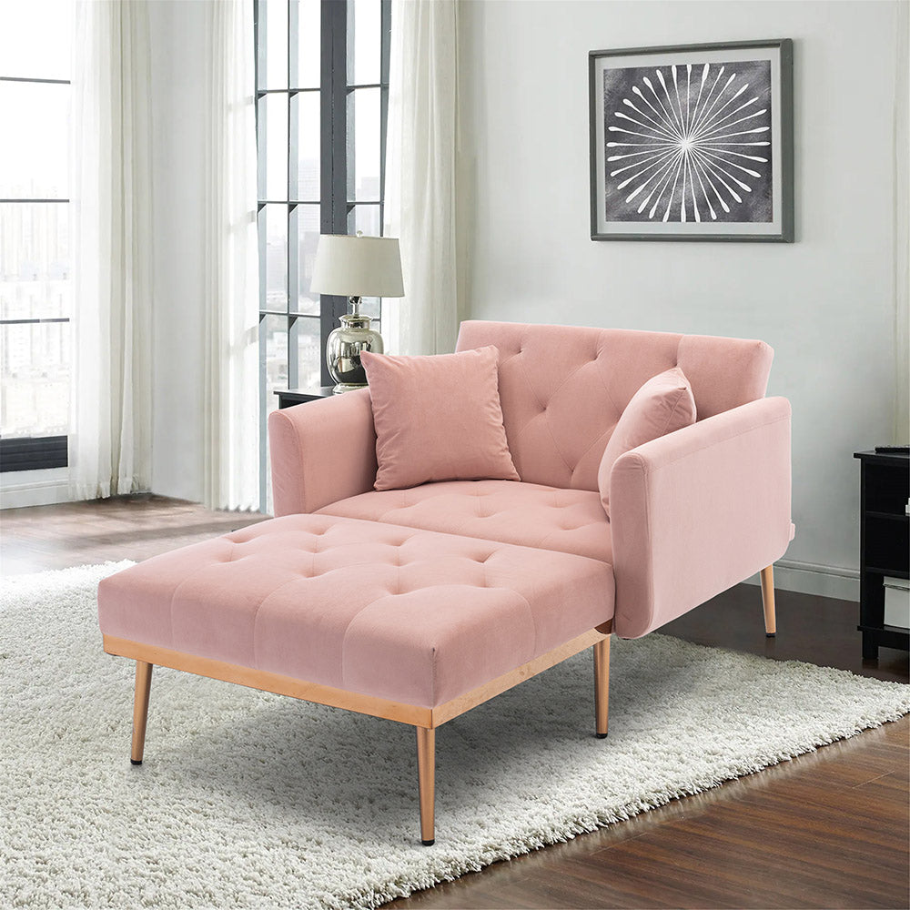 Tufted Chaise Lounge Chair Sofa Bed