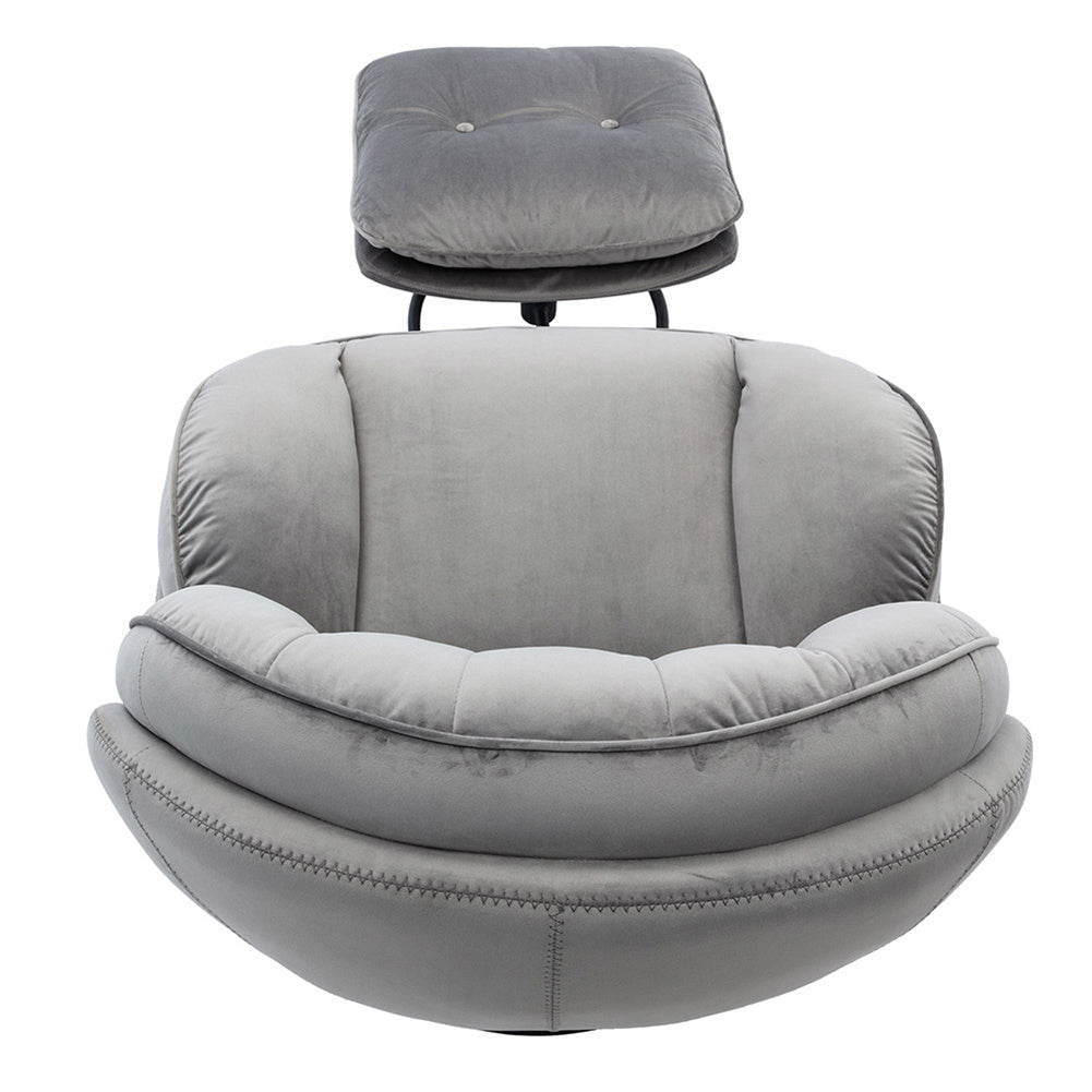 Velvet Swivel Chair and Ottoman