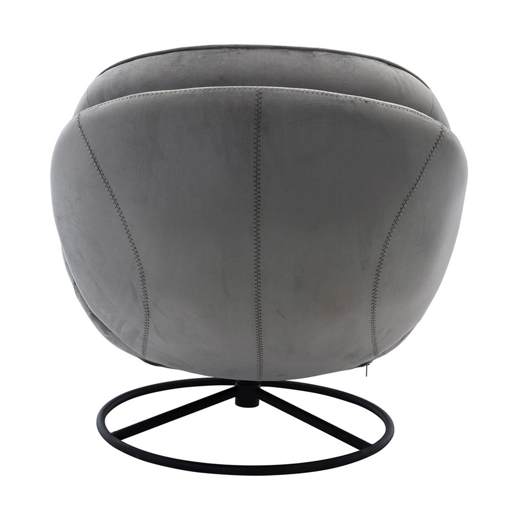 Velvet Swivel Chair and Ottoman