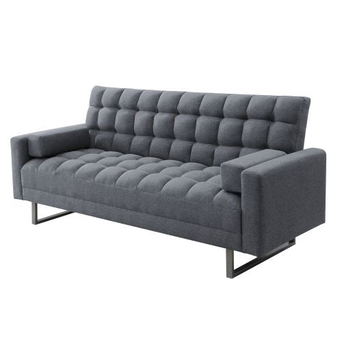 Adjustable Upholstered Sofa Bed, Gray Fabric