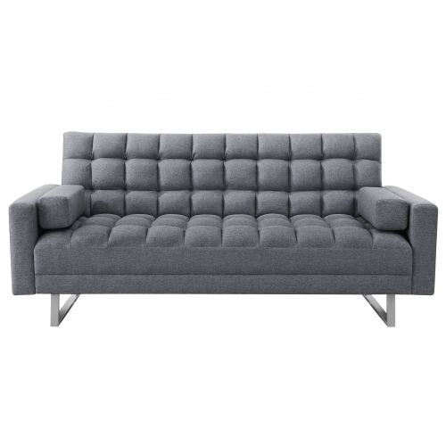 Adjustable Upholstered Sofa Bed, Gray Fabric