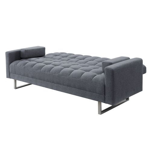 Adjustable Upholstered Sofa Bed, Gray Fabric