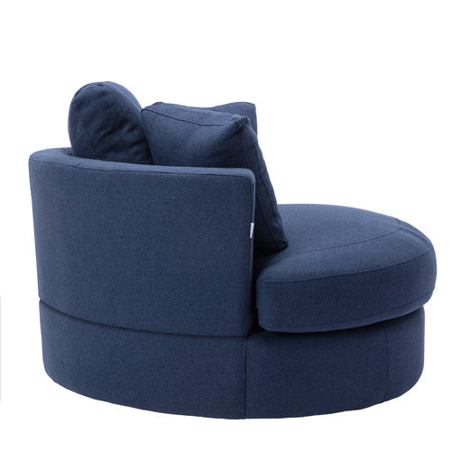 Modern Swivel Sofa Chair Barrel Chair, Blue