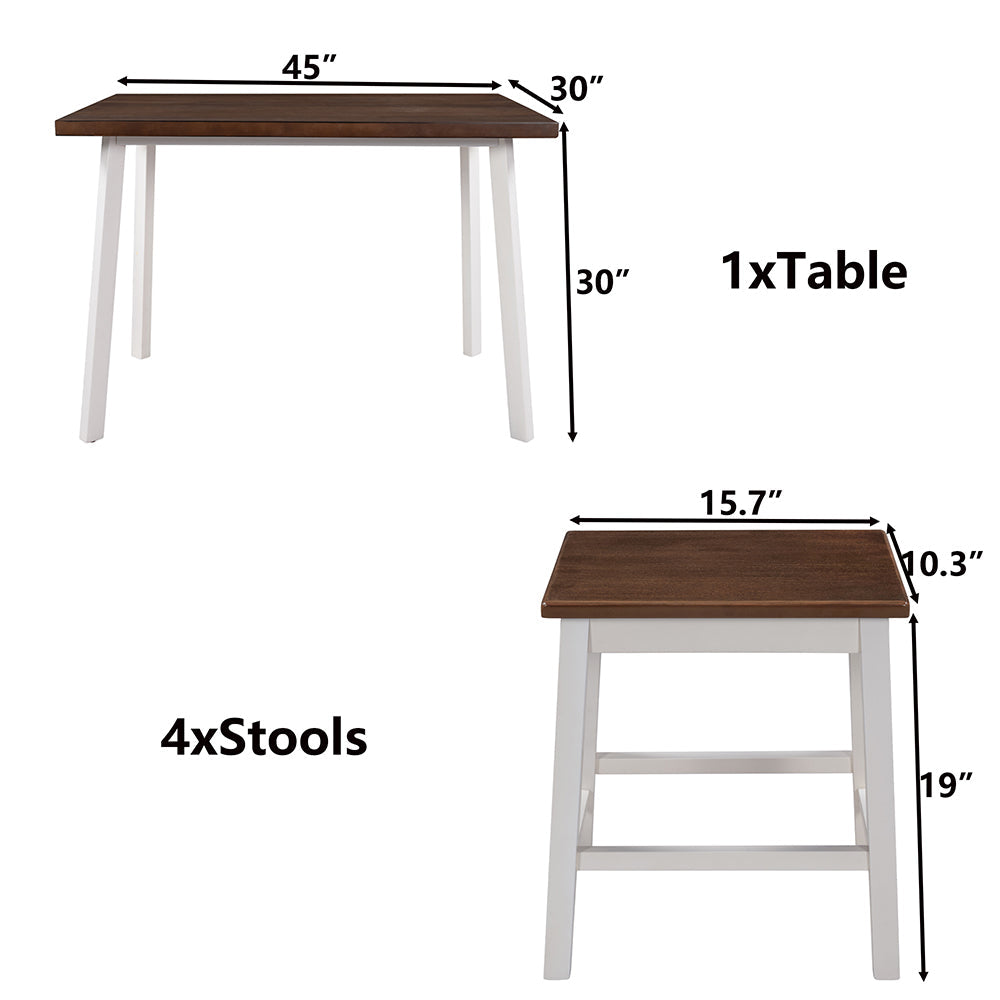 Dining Table Set with 4 Stools