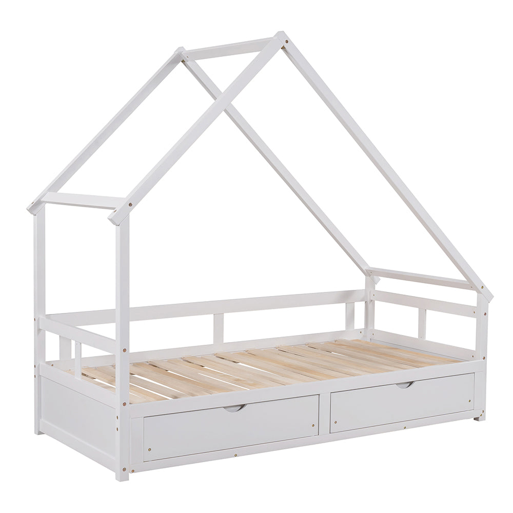 Extending Daybed House Bed with Two Drawers