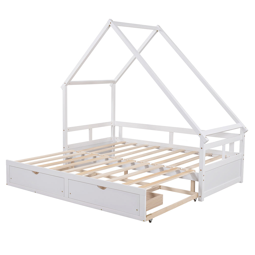 Extending Daybed House Bed with Two Drawers