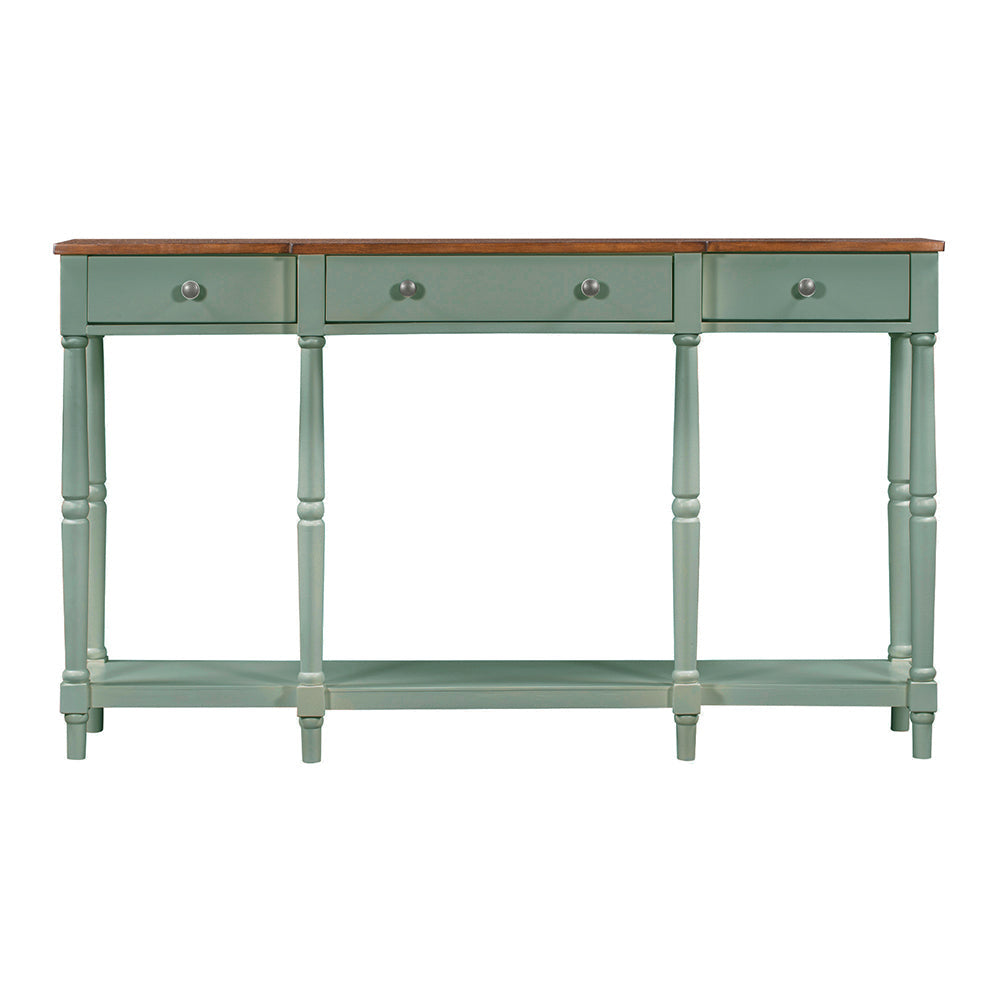 Console Table with Drawers and Storage Shelf 