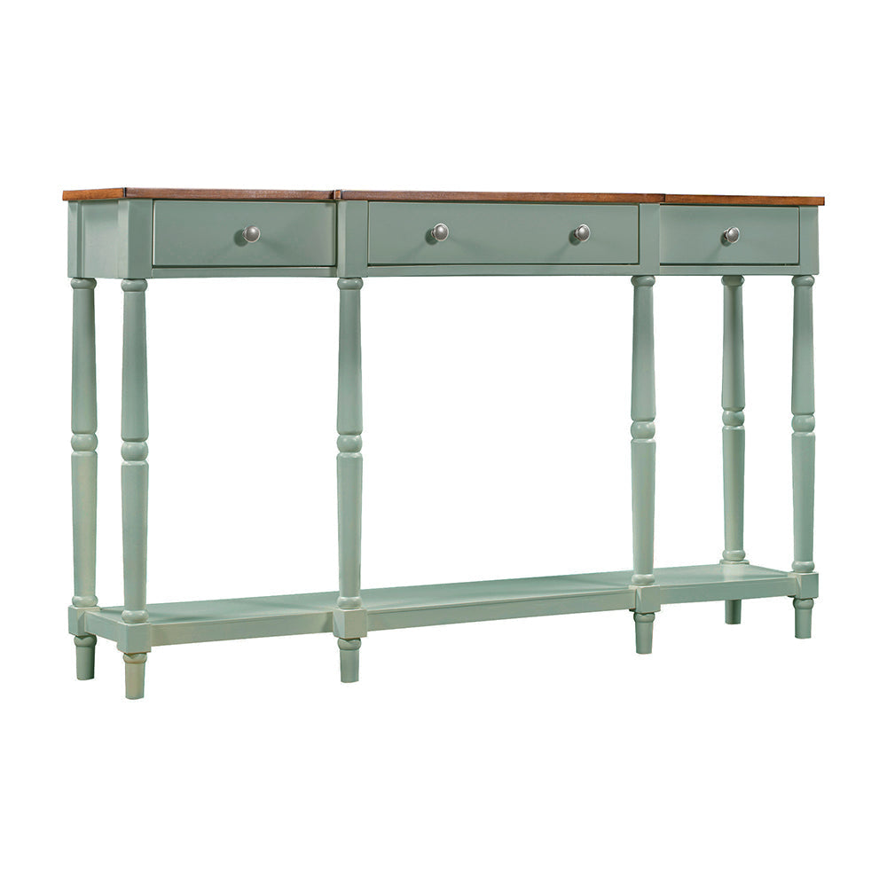 Console Table with Drawers and Storage Shelf 