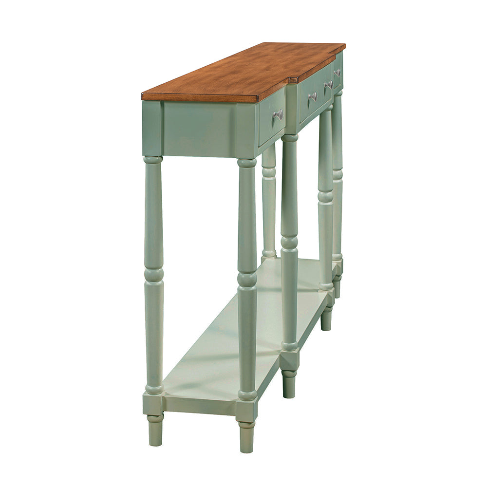 Console Table with Drawers and Storage Shelf 