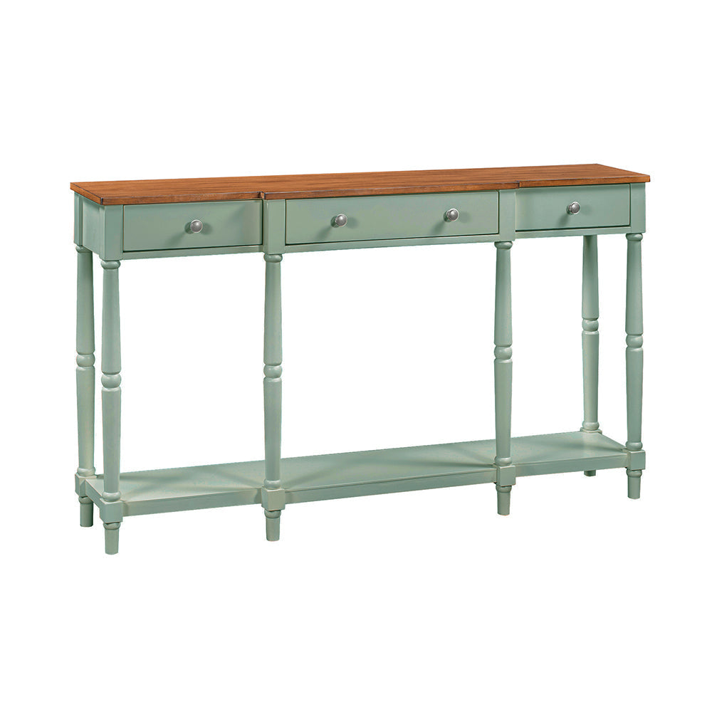 Console Table with Drawers and Storage Shelf 