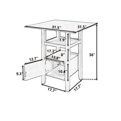 Counter Height Wood Dining Table, Gray