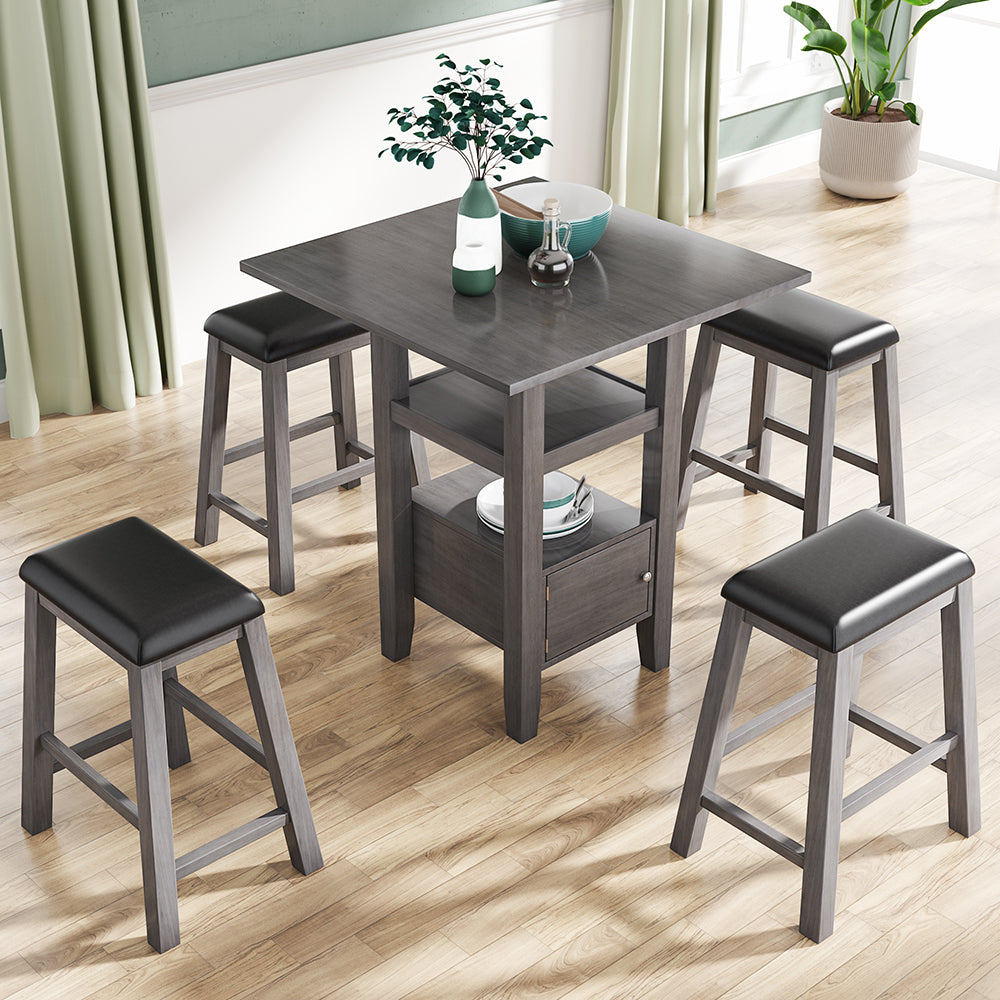 Counter Height Dining Table with 4 Stools