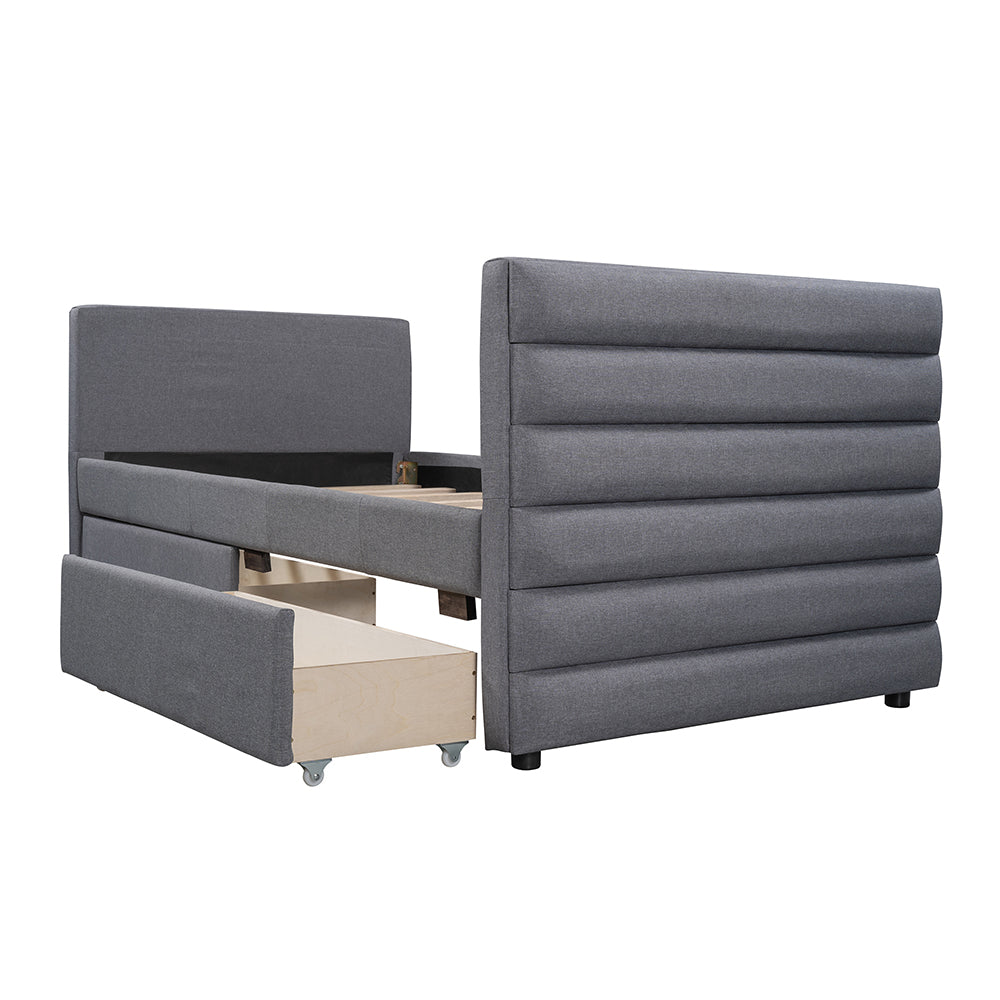 Upholstered Twin Daybed With Two Drawers