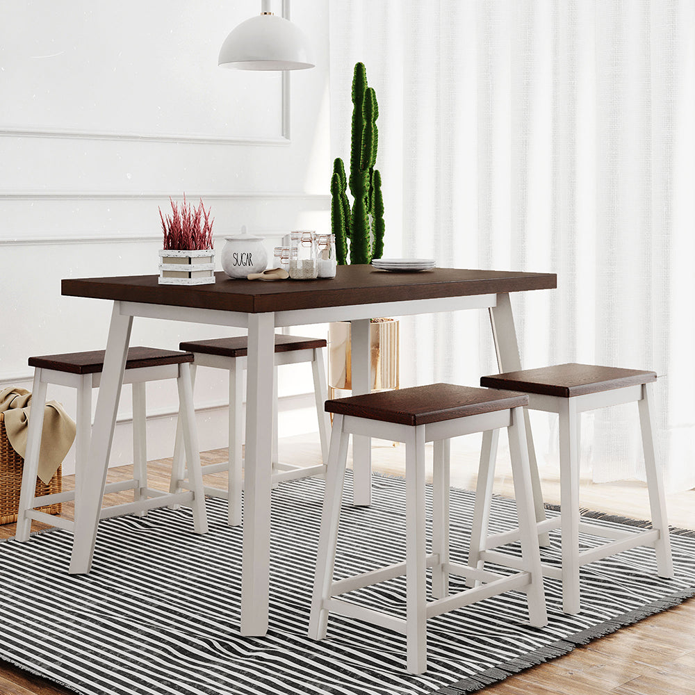 Dining Table Set with 4 Stools