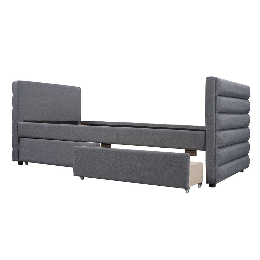 Upholstered Twin Daybed With Two Drawers